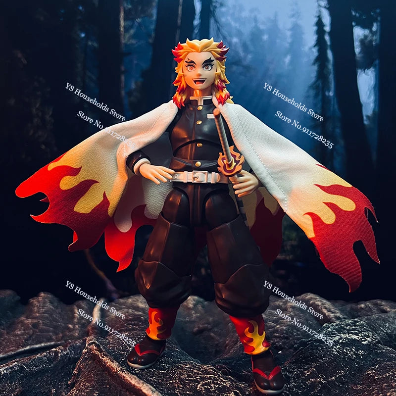 1/12 Rengoku Kyoujurou Anime Figure Mini Red White Cloak Toys Clothes Accessory For 6" Demon Slayer Shf Figma BUZZmod Soldier