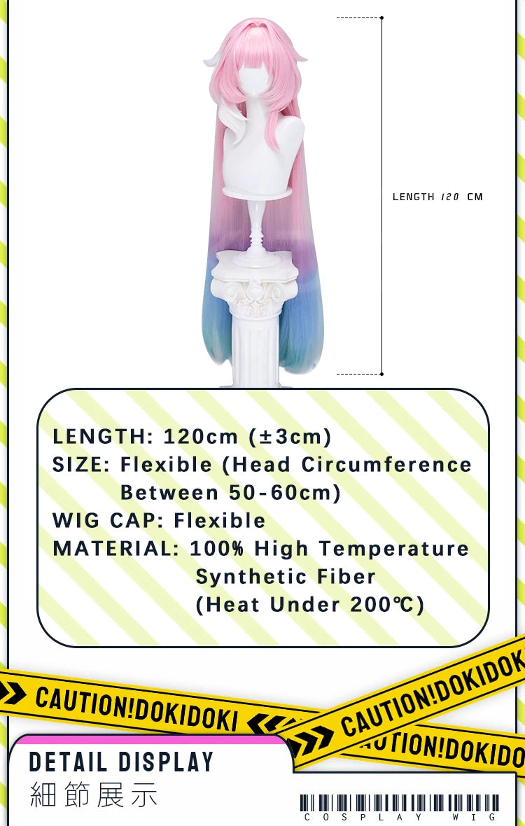 IN STOCK Evernight Cyrene Dan Heng Wig Game Honkai: Star Rail DokiDoki Dan Heng Permansor Terrae Horns Cyrene 120cm Wig