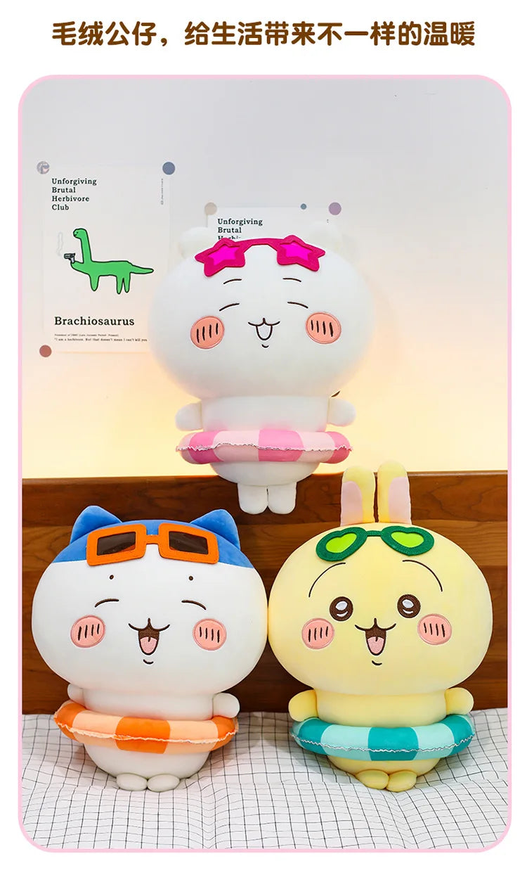 25/35/45cm Big Size Chiikawa Cartoon Anime Plush Stuffed Doll Hachiware Room Decoration Plushies Pillow Ornaments Holiday Gift