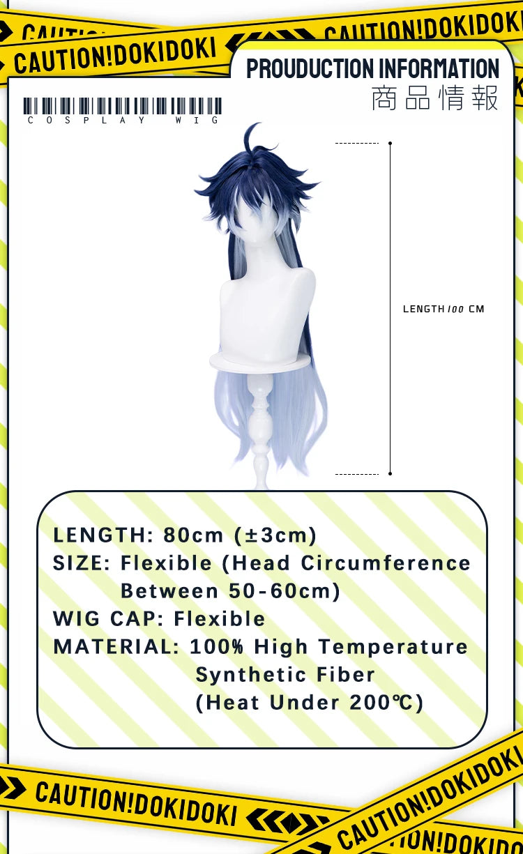 IN STOCK Ineffa Nefer Jahoda Flins Wig Game Genshin Impact DokiDoki Men Gradient Deying Hair Flins Cosplay Free Cap Halloween