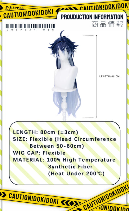 IN STOCK Ineffa Nefer Jahoda Flins Wig Game Genshin Impact DokiDoki Men Gradient Deying Hair Flins Cosplay Free Cap Halloween