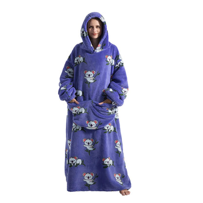 Men Plus Size Hoodies & Sweatshirts Warm Fall Winter Clothes Halloween Extra Long Oversized Blanket Hoodie Blue Yellow Gray Tops