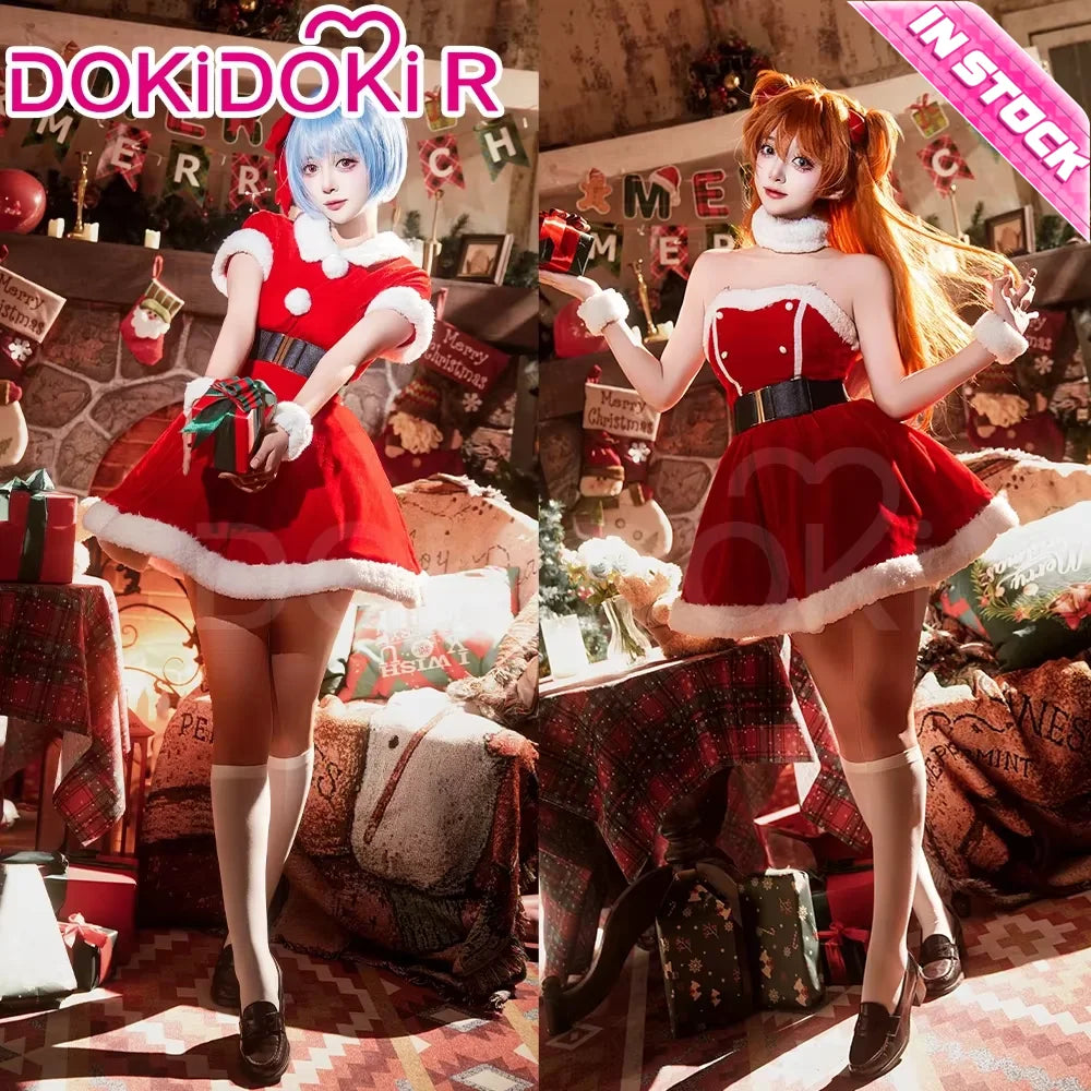 IN STOCK Asukaa / Reii Cosplay Costume Anime DokiDoki-R Women Cute Sexy Christmas Dress Asukaa Cosplay Reii Costume Plus Size