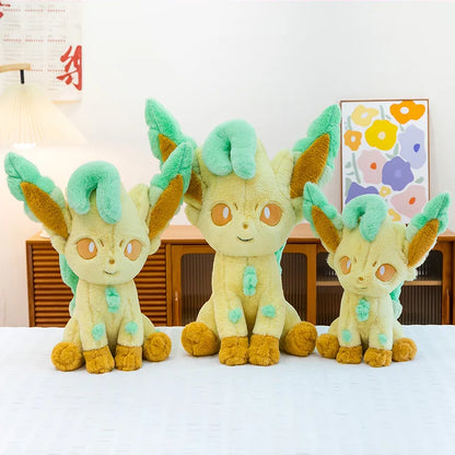 45/80cm Large Leafeon Pokemon Plush Toys Doll Cartoon Ornament Stuffed Plushie Kawaii Eevee Pillow Pokémon Gift for Children