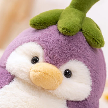 25-60cm Creative Purple Penguin Plushie Cute Penguin Cosplay Vegetable Eggplant Plush Toy  Kawaii Home Decor Pillow
