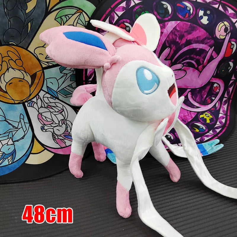 70cm Pokemon Lucario Large Plush Toys Greninja Zeraora Cinderace Glaceon Stuffed Giant Pokémon Eevee Anime Kids Christmas Gift