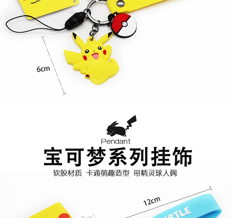 Genuine Pokemon Action Figure Pikachu Keychain Squirtle Bulbasaur Charmander Psyduck Keyring Backpack Pendant Model Toy Kid Gift