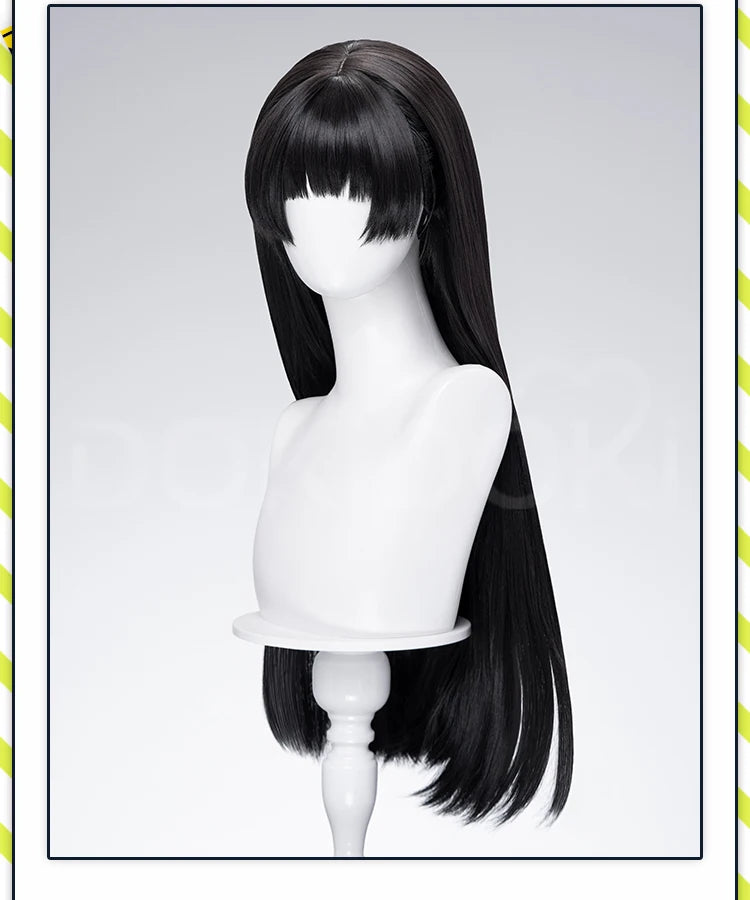 CHISA Cosplay Costume Game Wuthering Waves DokiDoki-SR Women Black JK Uniform Halloween CHISA Suit Coat Cosplay Wig