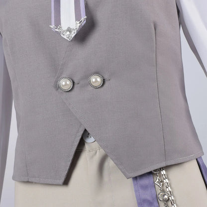 Love and Deepspace Xavier Cosplay Costume Wig Birthday Outfit Uniform Suit Brooch Halloween Party for Women Men Carnival Props