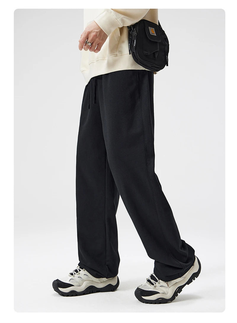 ZODF 2025 Winter Man Basic 420gsm Straight Pants Unisex Loose Clean Fit Sport Trousers Brand Streetwears HY0061