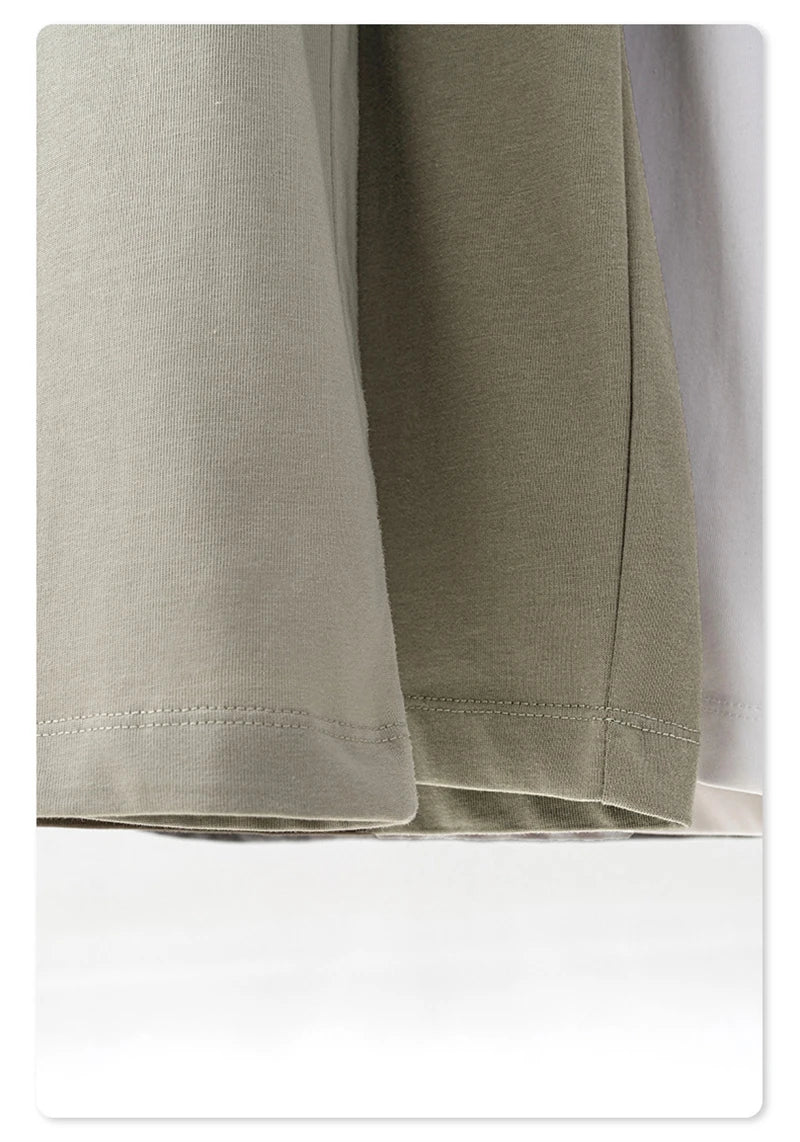 ZODF New 2025 Men Basic Solid 255gsm Cotton T-Shirts Unisex Loose Breathable Comfortable T Shirt Brand Clothes HY0973