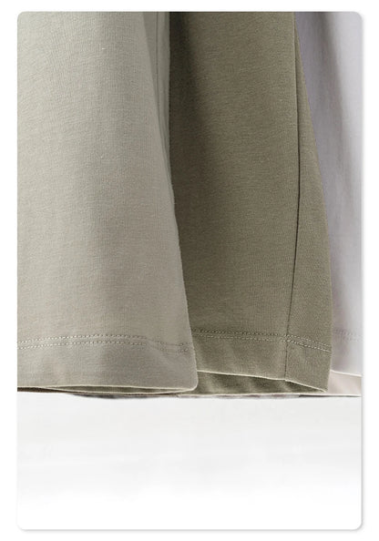 ZODF New 2025 Men Basic Solid 255gsm Cotton T-Shirts Unisex Loose Breathable Comfortable T Shirt Brand Clothes HY0973