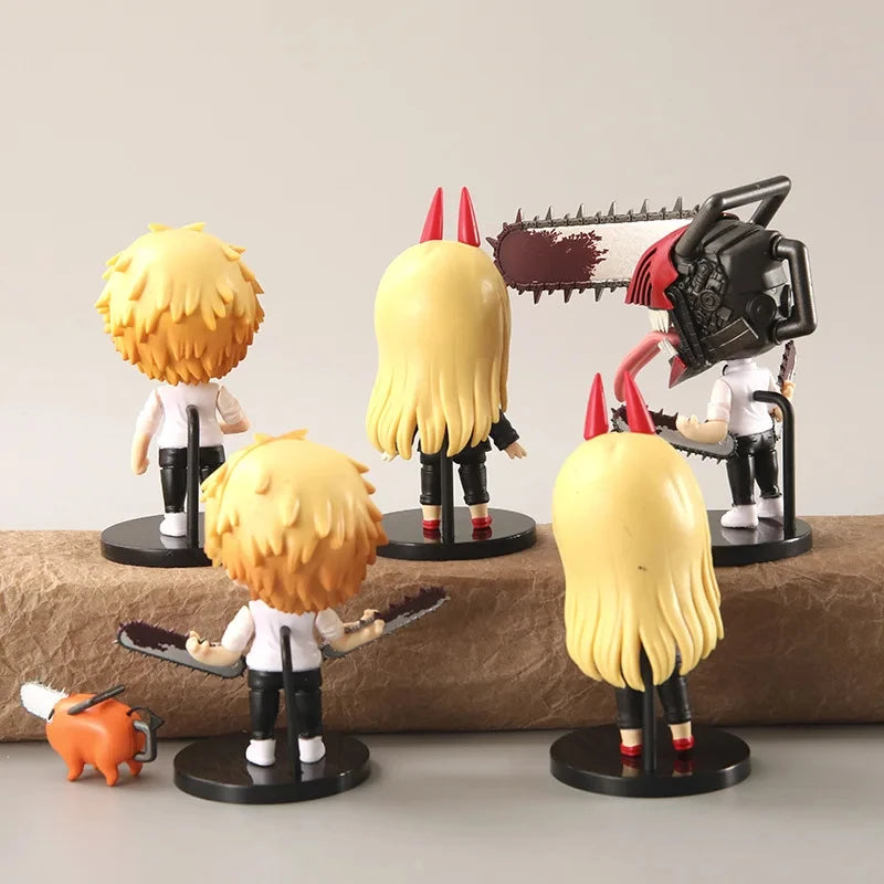 Hot 6Pcs-Set Chainsaw Man Anime Figure PVC Denji Pochita Collection Action Figures Model Set Toys Anime  Dolls Kids Gift
