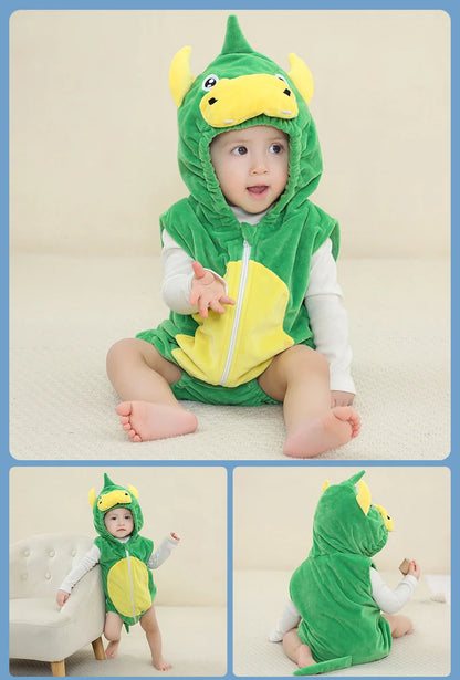 Baby Boy Romper 0 to 3 6 9 12 18 24 Months One Piece Hooded Baby Fall Outfit Newborn Girl Clothes Funny Yellow Jumpsuit Pajamas