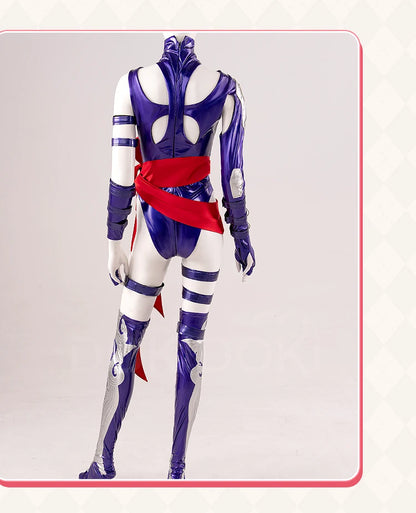 Psylockee Cosplay Costume Game【XS-3XL】DokiDoki-N Women Purple Bodysuit Dress Cosplay Plus Size