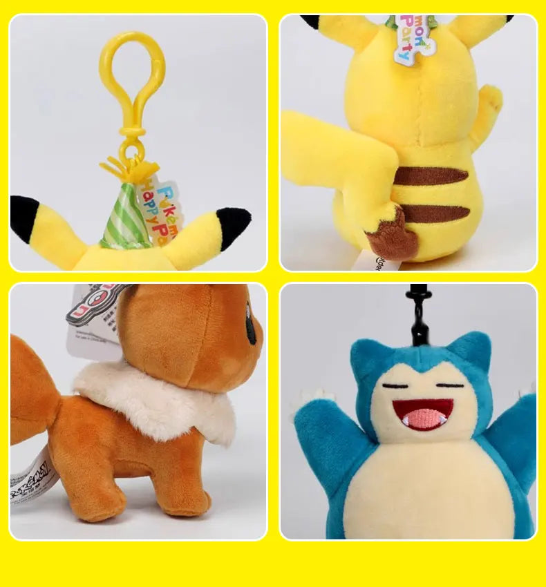 Pokemon Pikachu Mew Squirtle Charmander Kawaii Plush Toy Pendant School Bag Backpack Pendant Key Ring Small Doll Birthday Gift