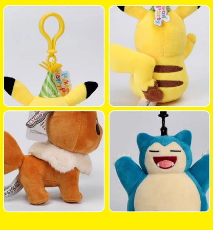 Pokemon Pikachu Mew Squirtle Charmander Kawaii Plush Toy Pendant School Bag Backpack Pendant Key Ring Small Doll Birthday Gift