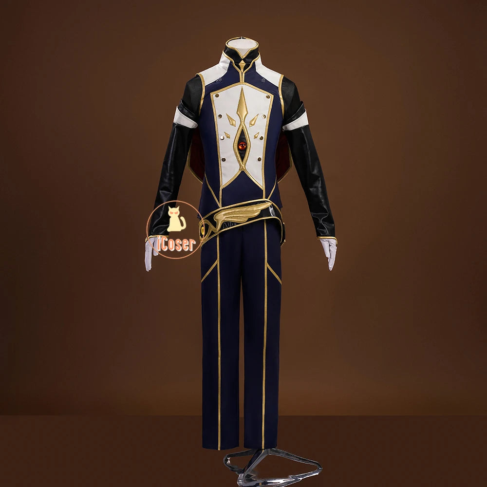 Anime Code Geass Suzaku Kururugi Cosplay Costume Wig Knight of Zero Uniform Long Cloak Halloween Party Women Men Props iCoser