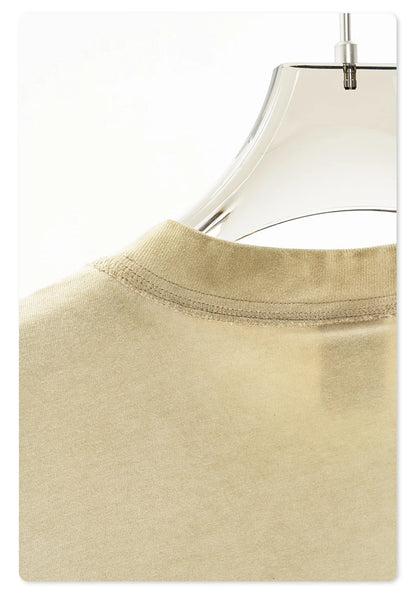 ZODF 2025 Summer Washed 275gsm Solid Cotton T-shirt For Men Unisex Oversized Short Sleeve T Shits Brand Tops HY0981