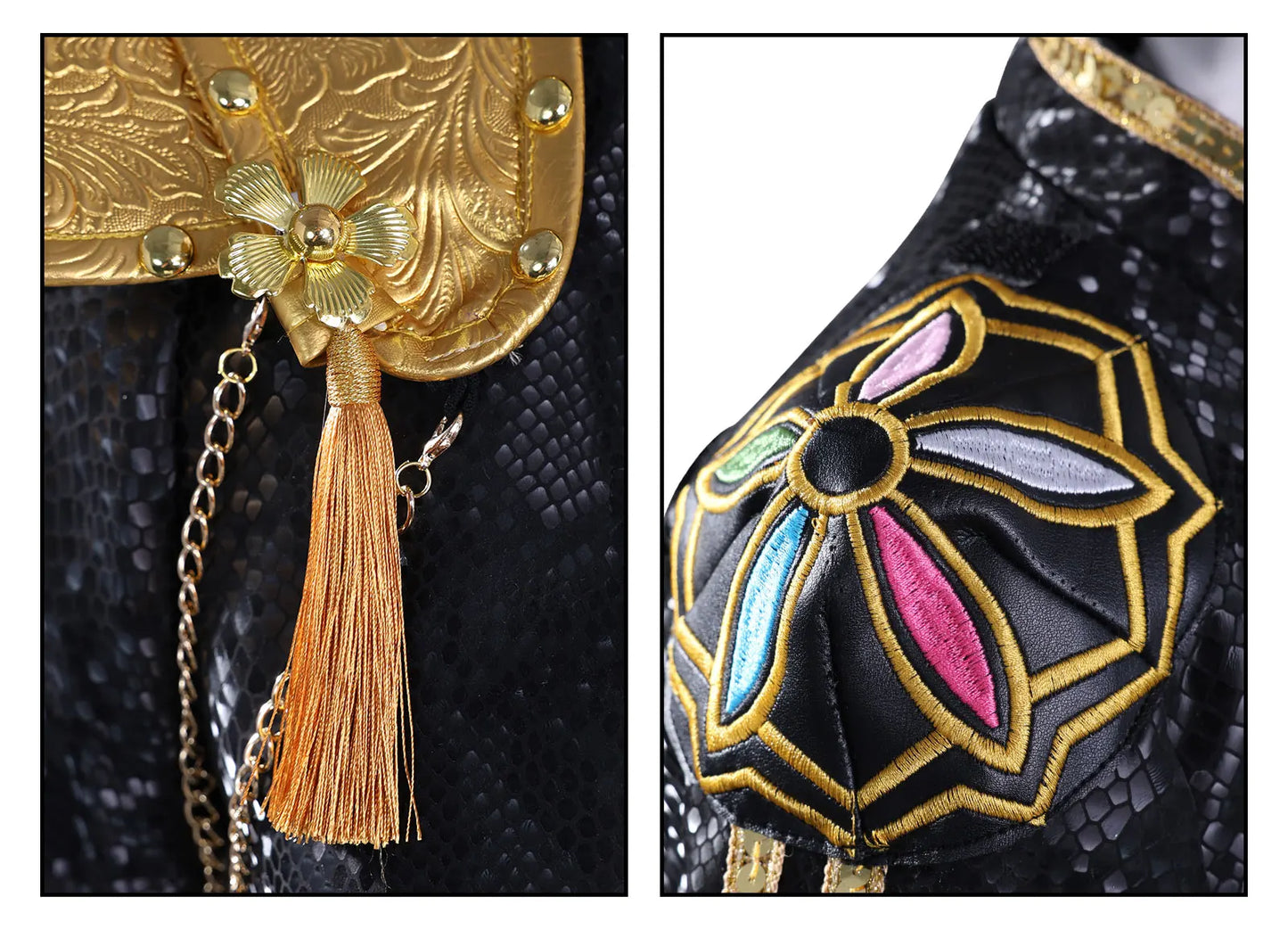 KPop Demon Hunters Rumi Cosplay Costume Black Gold Stage Costume Uniform Huntrix Golden Outfit Halloween Party for Women Girls