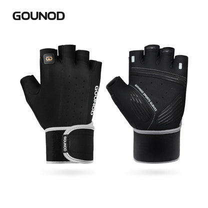 Gounod Weightlifting Gloves with Wristband Support – Breathable Anti-Slip Gym for Bodybuilding Powerlifting and Fitness