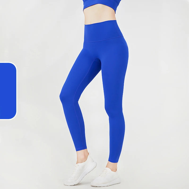 The Codex Seamless Yoga Leggings for Women – Athletic Gym Workout Fitness Pants Tights - Sklein Blue / XL