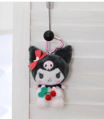Sanrio Hello Kitty Kuromi Melody Cinnamoroll Stuffed Toys Pendant Cute Plush Toys Keyring Anime Keychain Birthday Christmas Gift