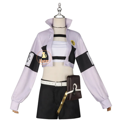 Anime Gachiakuta Riyo Reaper Cosplay Costume Uniform Jacket Short Necklace Akuta Cleaners Halloween Party for Women Girls Props