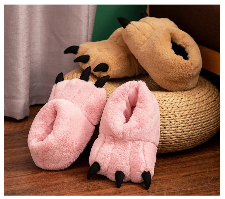 New Animal Claw Shoes For Adults, Warm And Casual Cute And Cute Plush Toys All Inclusive Flat Slippers Wholesale