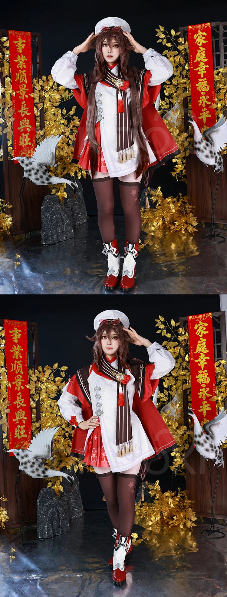 IN STOCK Xiangling Cosplay Costume Game Genshin Impact【XS-3XL】DokiDoki-N New Skin Cherries Snow-Laden Plus Size