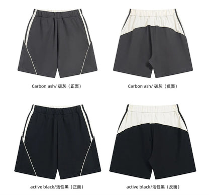 ZODF Fashion Men Summer 250gsm Patchwork Shorts Unisex High Street Loose Fit Quick Dry Sport Shorts Brand Streetwears HY1049