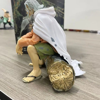 12cm One Piece Silvers Rayleigh Sitting Pose Anime Figure Desktop Decoration by The Codex