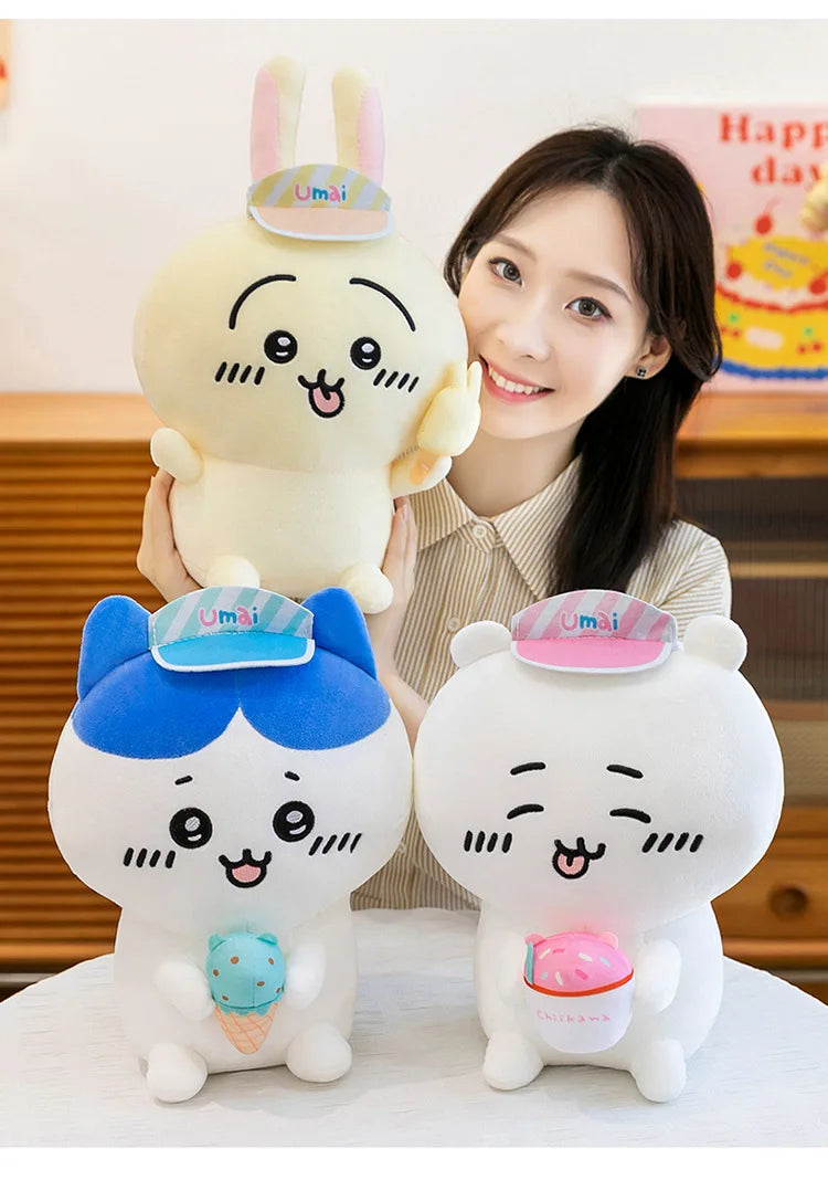 45/55/65cm Big Size Chiiwanime Plush Stuffed Doll Kawaii Room Decoration Hachiware Plushies Pillow Ornaments Holiday Gifts