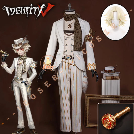 Identity V Prospector Cosplay Costume Wig Norton Campbell Uniform Gambler in The Spotlight Halloween for Women Men Carnival Prop