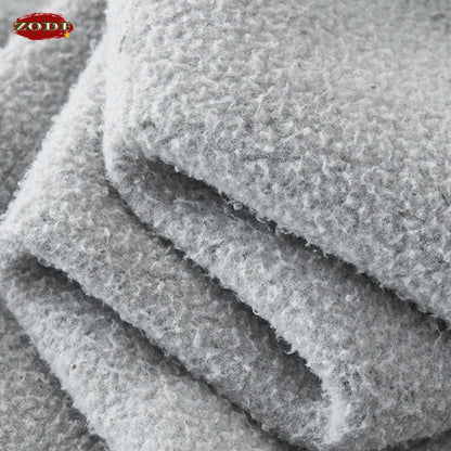 ZODF Vintage 350gsm Man Washed Boxy Fleece Hoodie Unisex Loose Ripped Warm Button Winter Hooded Pullovers Brand Clothing HY0053