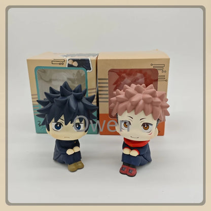 Cute Jujutsu Kaisen Anime Mini Fushiguro Megumi Figurine Itadori Yuji Action Figures PVC Q Version Collection Model Toys Gifts