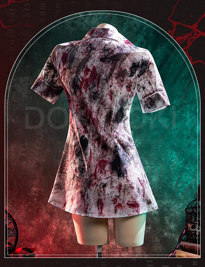 IN STOCK Bubble Head Nurse Cosplay Costume Game Cosplay【XS-3XL】DokiDoki-R Women Halloween Bloody Nurse Dress Mask Plus Siz