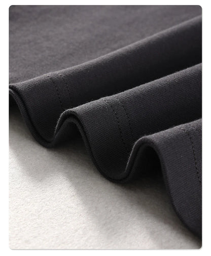 ZODF New Summer Men 275gsm Cotton T Shirts Unisex Women High Street Oversized FG Noshrink Solid T-Shirt Streetwears HY0152