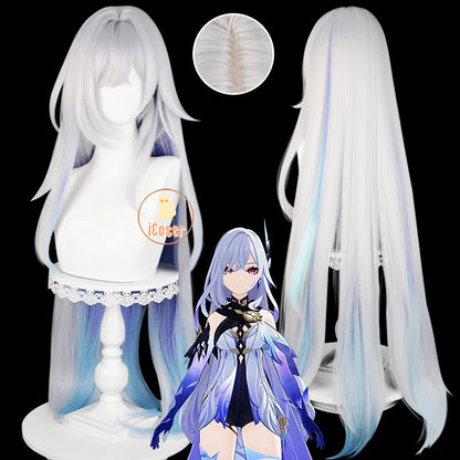 iCoser Genshin Impact Skirk Cosplay Costume Wig Dress New Skin Uniform Headwear Metal Props Halloween Party Women Girls Carnival