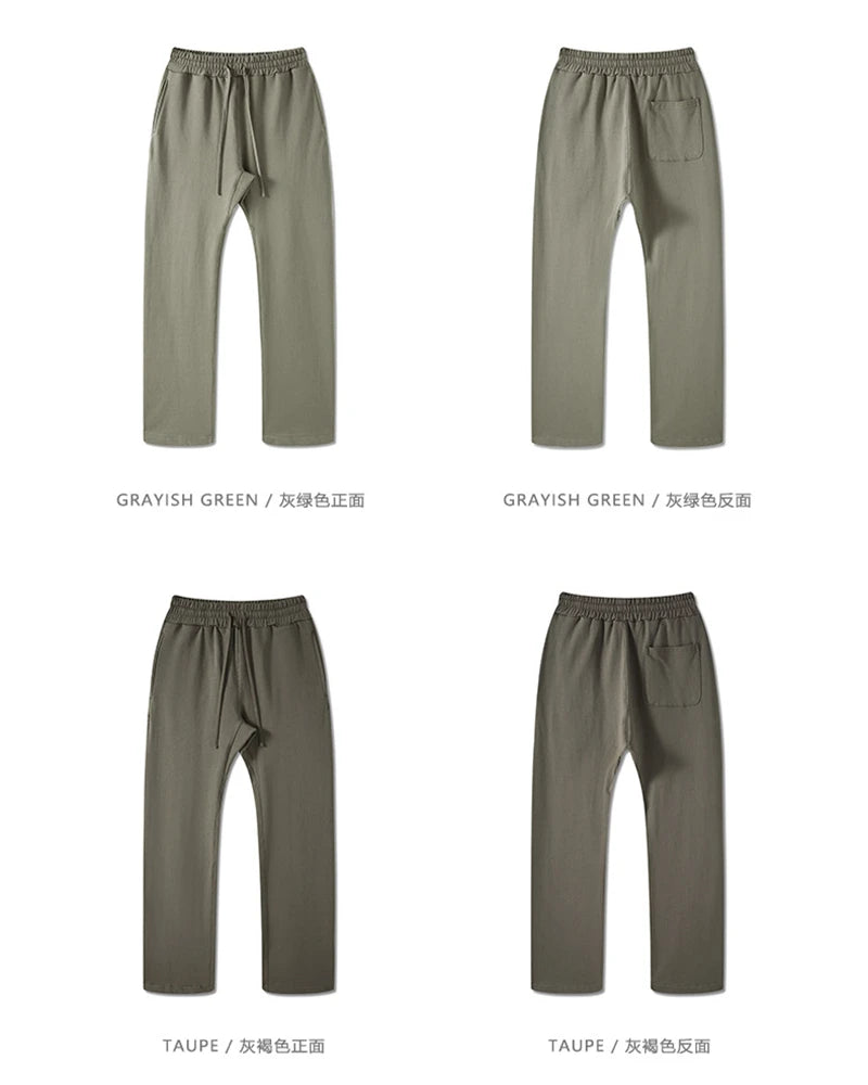 ZODF New 2025 Autumn Men's 445GSM Sweatpants Unisex High Street Soft Knitted Straight Pants Brand Streetwears Tracksuits HY0382