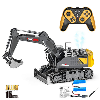 Alloy RC Excavator Truck Toy Remote Control Engineering Vehicle Electric Construction for Kids Boys Birthday Gift