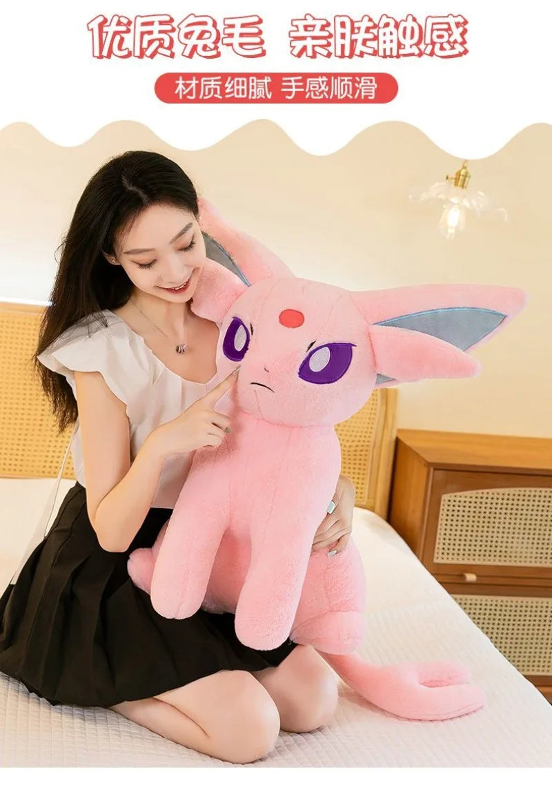 40/55/70cm Big Size Pokémon Espeon Plushies Kawaii Cartoon Anime Ornament Peluche Comfortable Soft Doll Children's Toy Gifts