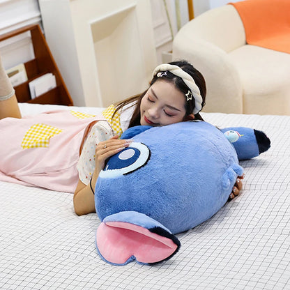 55/80cm Disney Lilo and Stitch Pillow Plush Toy Cartoon Anime Stuffed Kawaii Scrump Stich Doll Plushie Kids Birthday Xmas Gifts