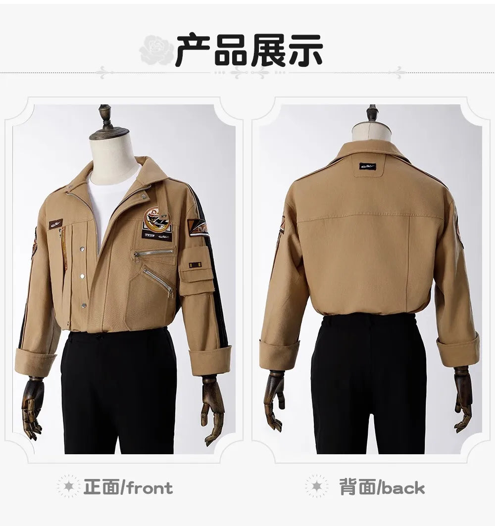 Love and Deepspace Caleb Cosplay Costume Wig Brown Flying Jacket Supersonic Uniforms Halloween Party Women Men Carnival Outfit
