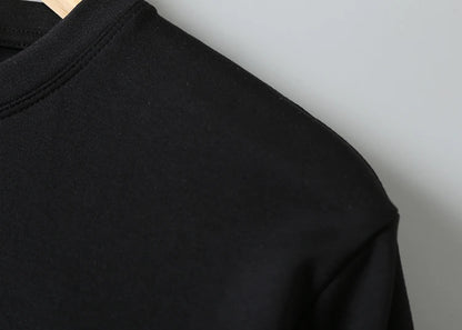 2025 Autumn New American Retro Long Sleeve O-neck Solid Color T-shirt Men's Fashion Simple 95% Cotton Washed Casual Sport Tops