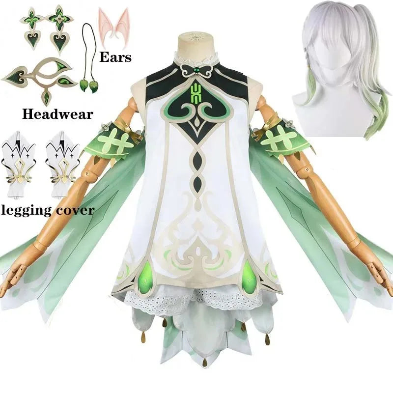 Genshin Impact Nahida Cosplay Costume Set Cotton Polyester