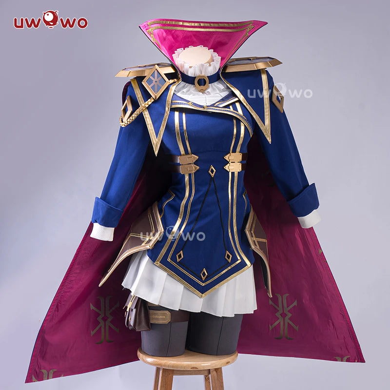 LAST BATCH UWOWO Caitlyn Cosplay Game LOL Caitlyn Arcane Commander Cosplay Costume With Cloak Hat Prop Halloween Costume