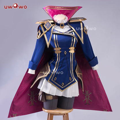 LAST BATCH UWOWO Caitlyn Cosplay Game LOL Caitlyn Arcane Commander Cosplay Costume With Cloak Hat Prop Halloween Costume