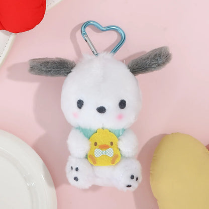 Genuine Sanrio Hello Kitty Kuromi Melody Pachacoo Cinnamoroll Stuffed Toy Pendant Cute Plush Toys Keyring Keychain Birthday Gift