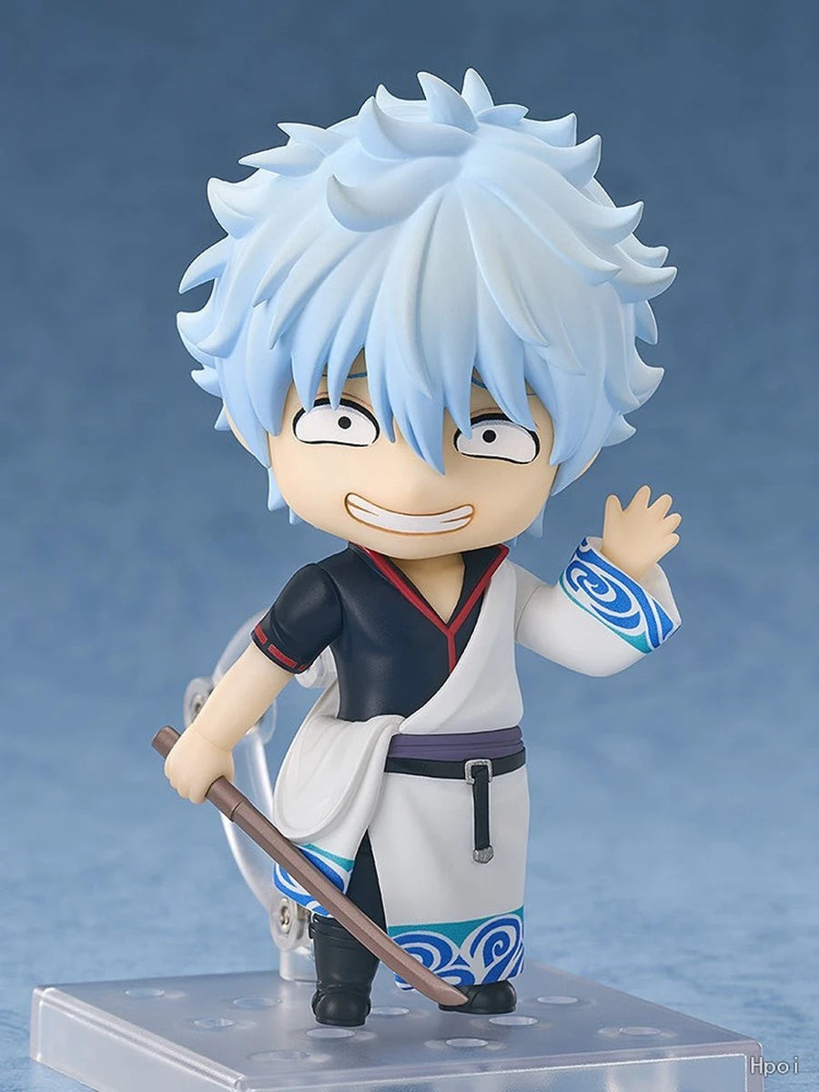 10cm Gintama Anime Figure #2420 Sakata Gintoki Action Figure Humorous Man Figurine PVC Collection Model Doll Toys Birthday Gifts